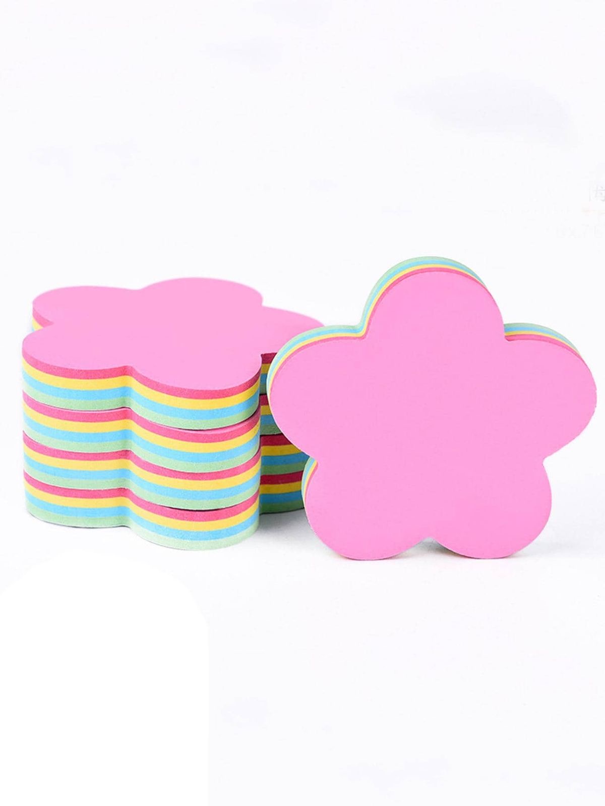Pink flower-shaped sticky-note pads