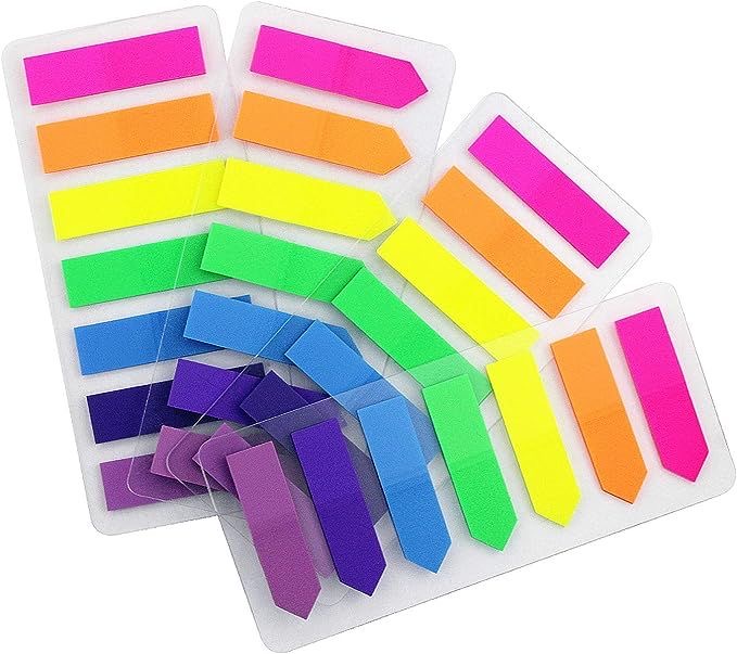 Assorted neon arrow page markers